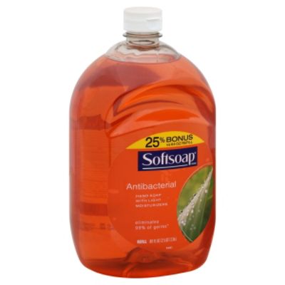 Softsoap Antibacterial Hand Soap with Light Moisturizers, Refill, 80 fl oz (2.5 qt) 2.36 l
