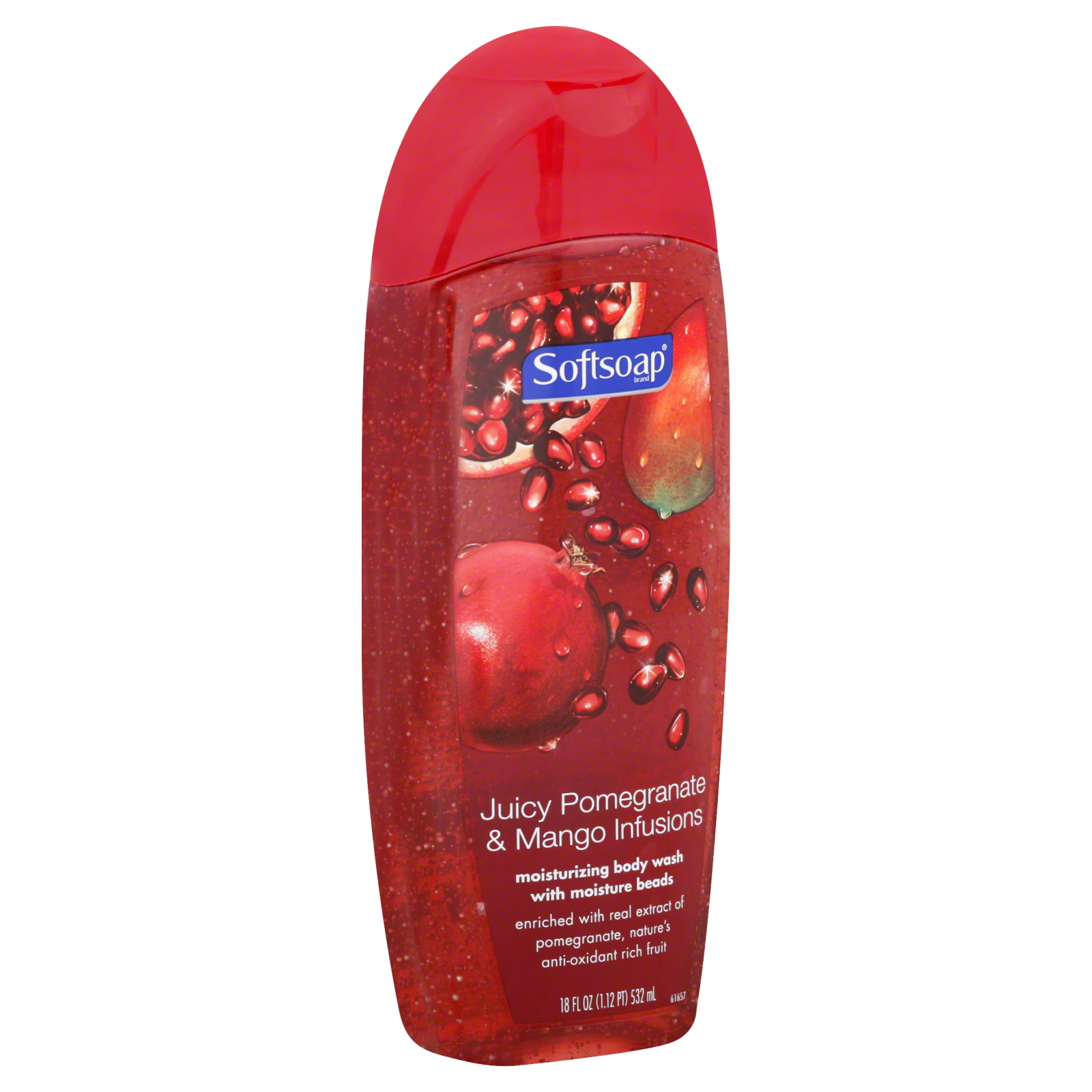 Softsoap Moisturizing Body Wash, Juicy Pomegranate & Mango Infusions, 18 fl oz (1.12 pt) 532 ml