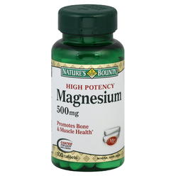 Natures Bounty Magnesium, High Potency, 500 mg, Tablets, 100 tablets