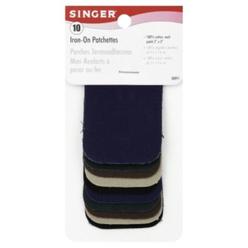 Singer 91 2" X 3" Assorted Dark Colors Iron On Patchettes 10 Count, 3-Pack