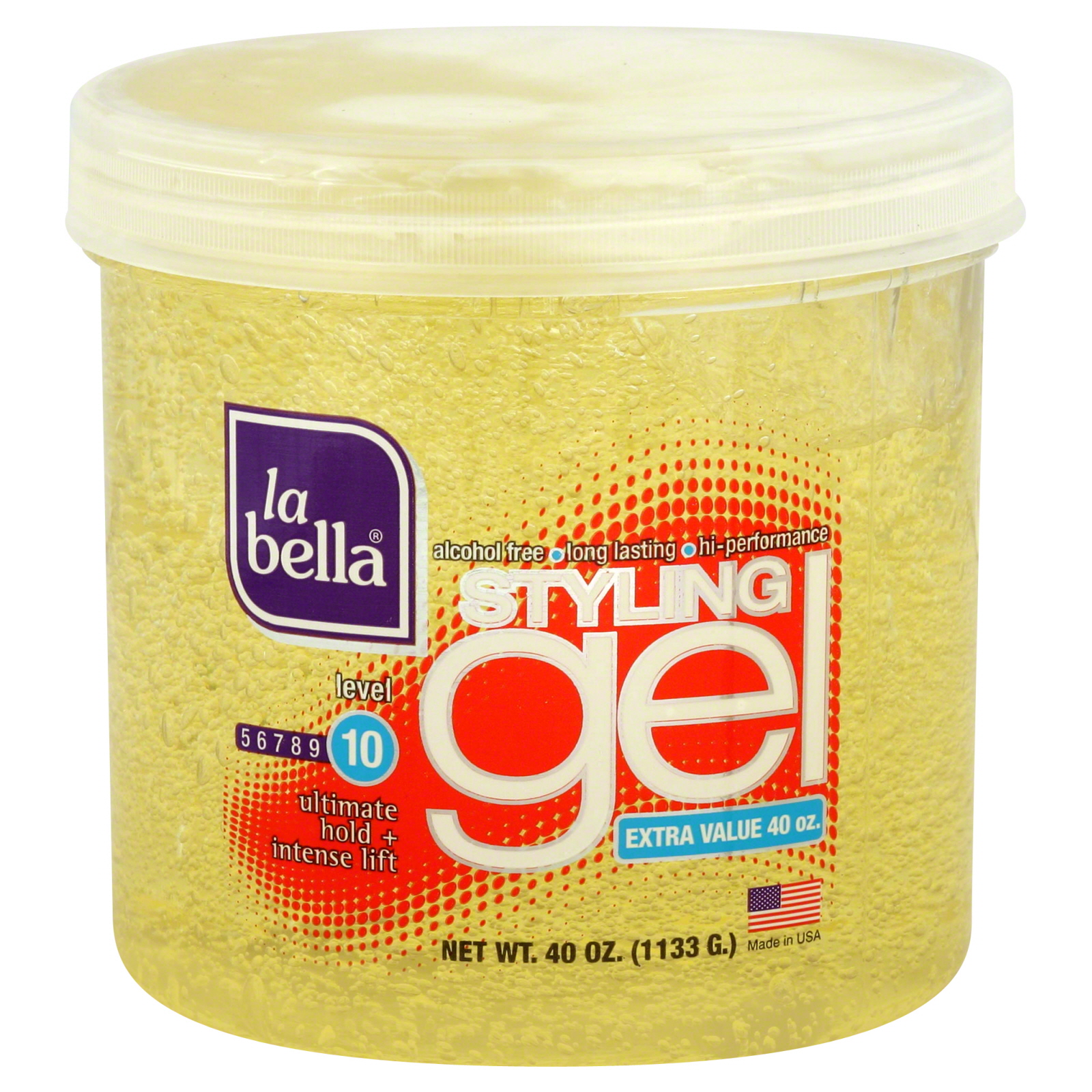 La Bella Styling Gel, Ultimate Hold + Intense Lift, Level 10, Extra Value, 40 oz (1133 g)