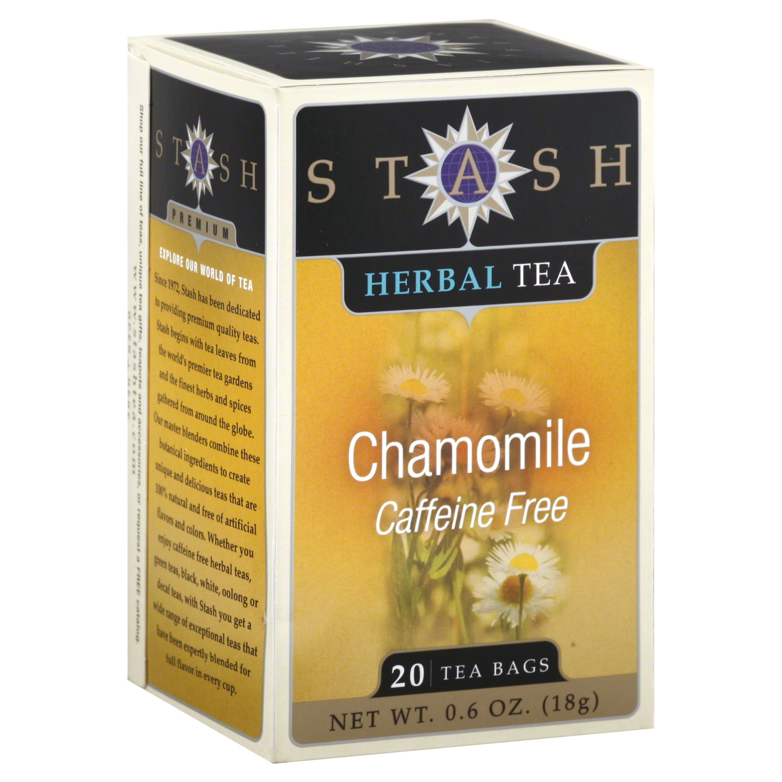 Stash Herbal Tea, Premium, Chamomile, Caffeine Free, 20 tea bags [0.63 oz (18 g)]