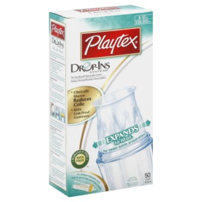 Playtex Drop-Ins System Disposable Liners, Pre-Sterilized, 8-10 oz, 50 liners