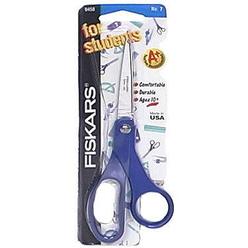 Fiskars Kids/Student Scissors, Pointed Tip, 7" Long, 2.75" Cut Length, Assorted Straight Handles