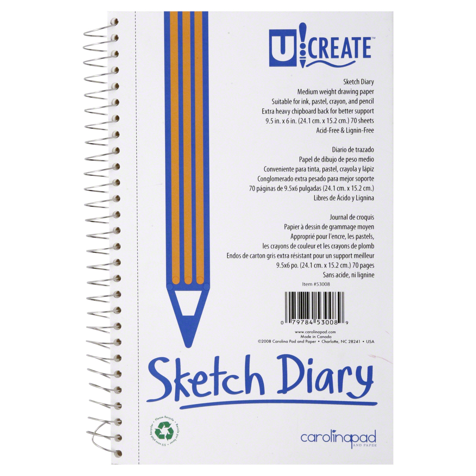 U:create 1941023 Sketch Diary, 70 Sheets, 1 diary