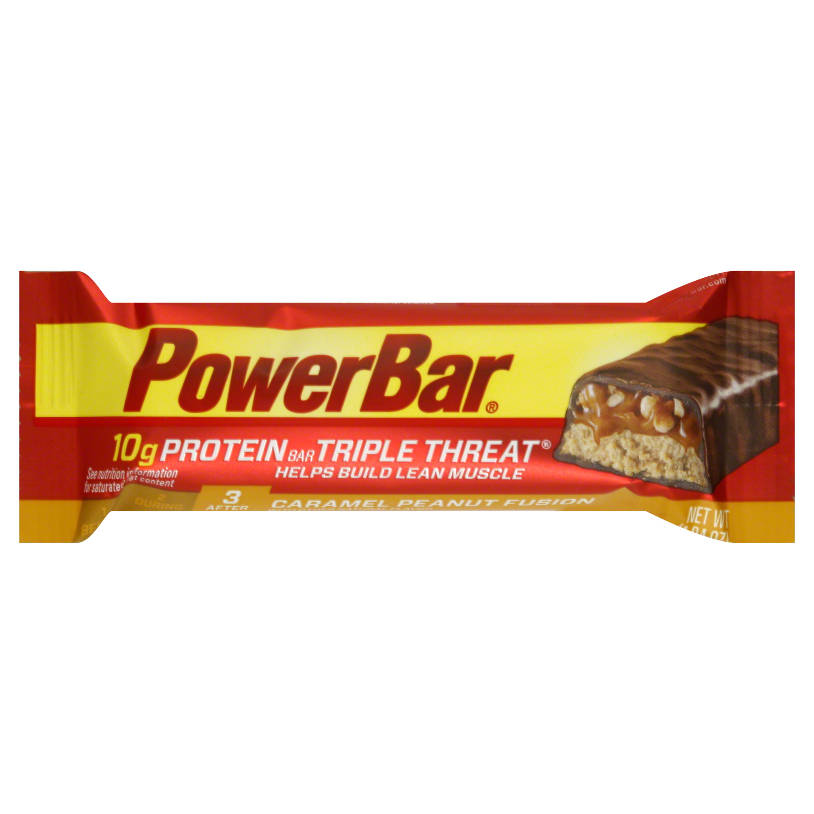 PowerBar Triple Threat Energy Bar, Caramel Peanut Fusion Flavor, 1.94 oz (55 g)