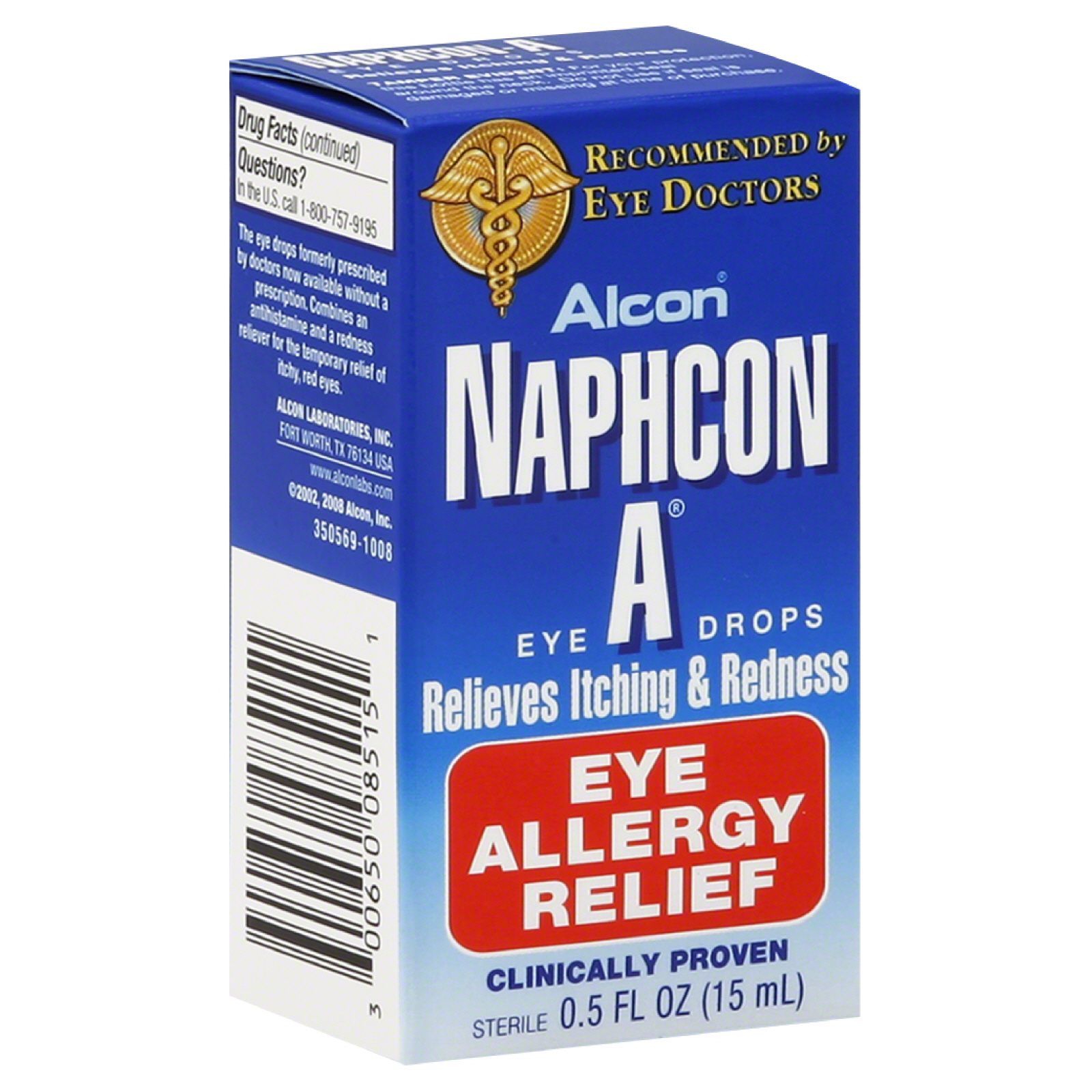 Alcon Naphcon A Eye Drops, Eye Allergy Relief, 0.5 fl oz (15 ml)