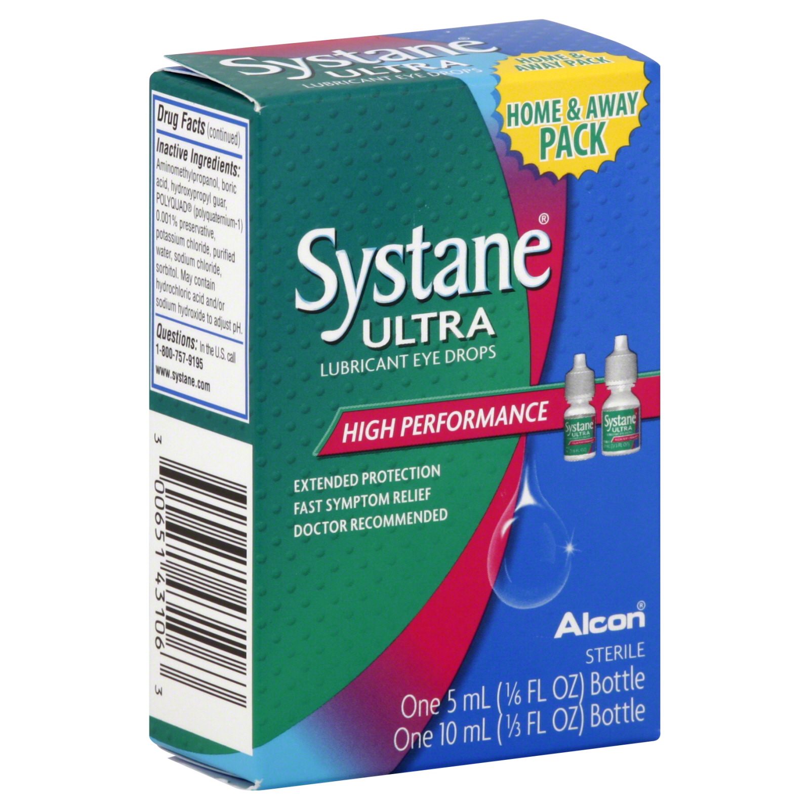 Alcon Systane Ultra Eye Drops, Lubricant, High Performance, 2 bottles