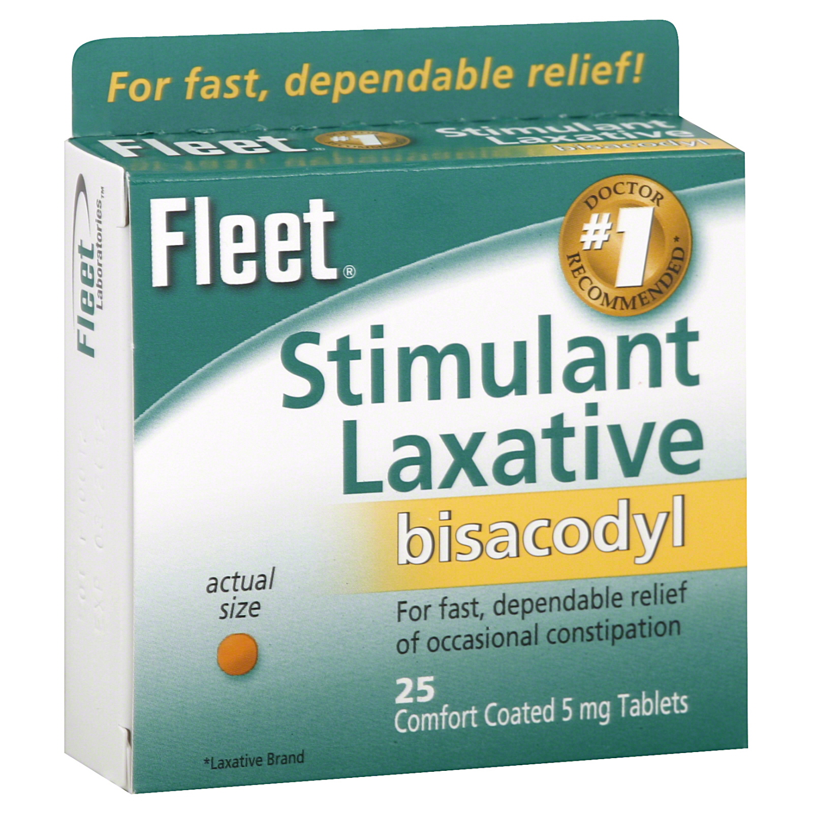 Fleet Stimulant Laxative, 5 mg, Comfort Coated Tablets, 25 tablets