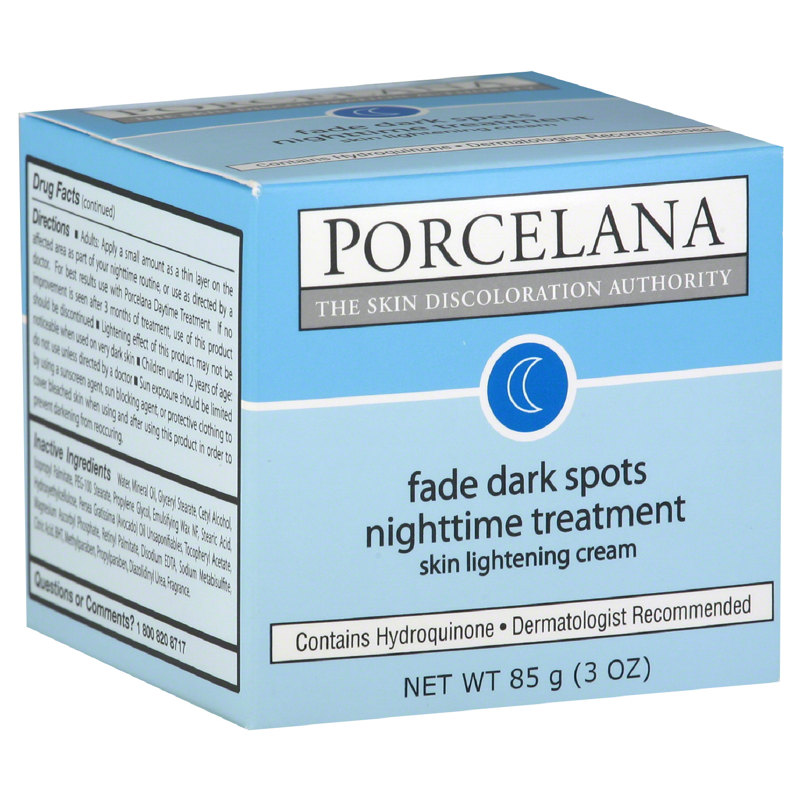 Porcelana Skin Lightening Cream, Fade Dark Spots, Nighttime Treatment, 3 oz (85 g)