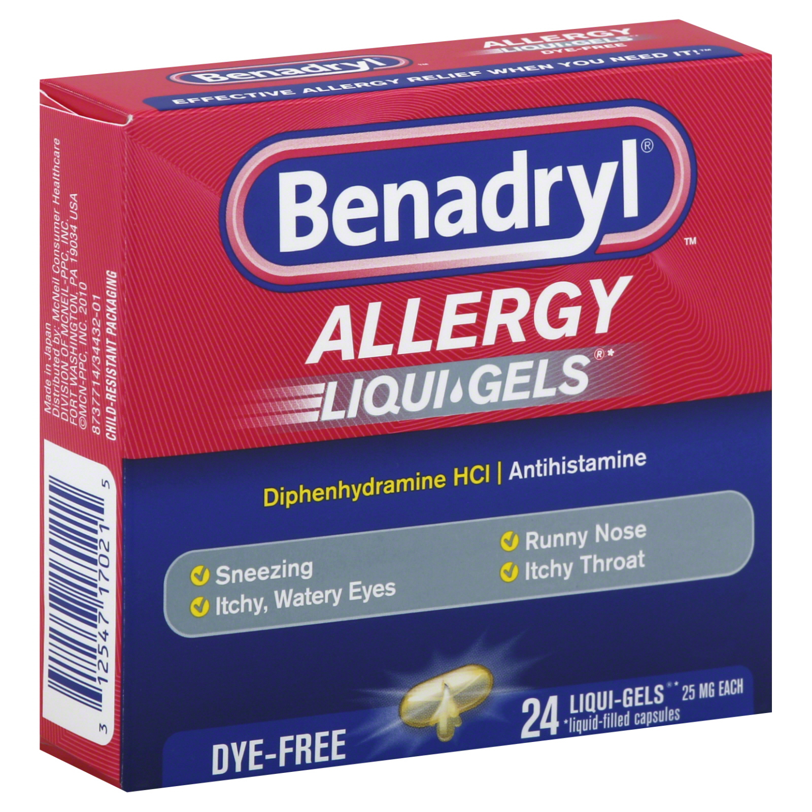 Allergy, 25 mg, Dye-Free, Liqui-Gels, 24 softgels