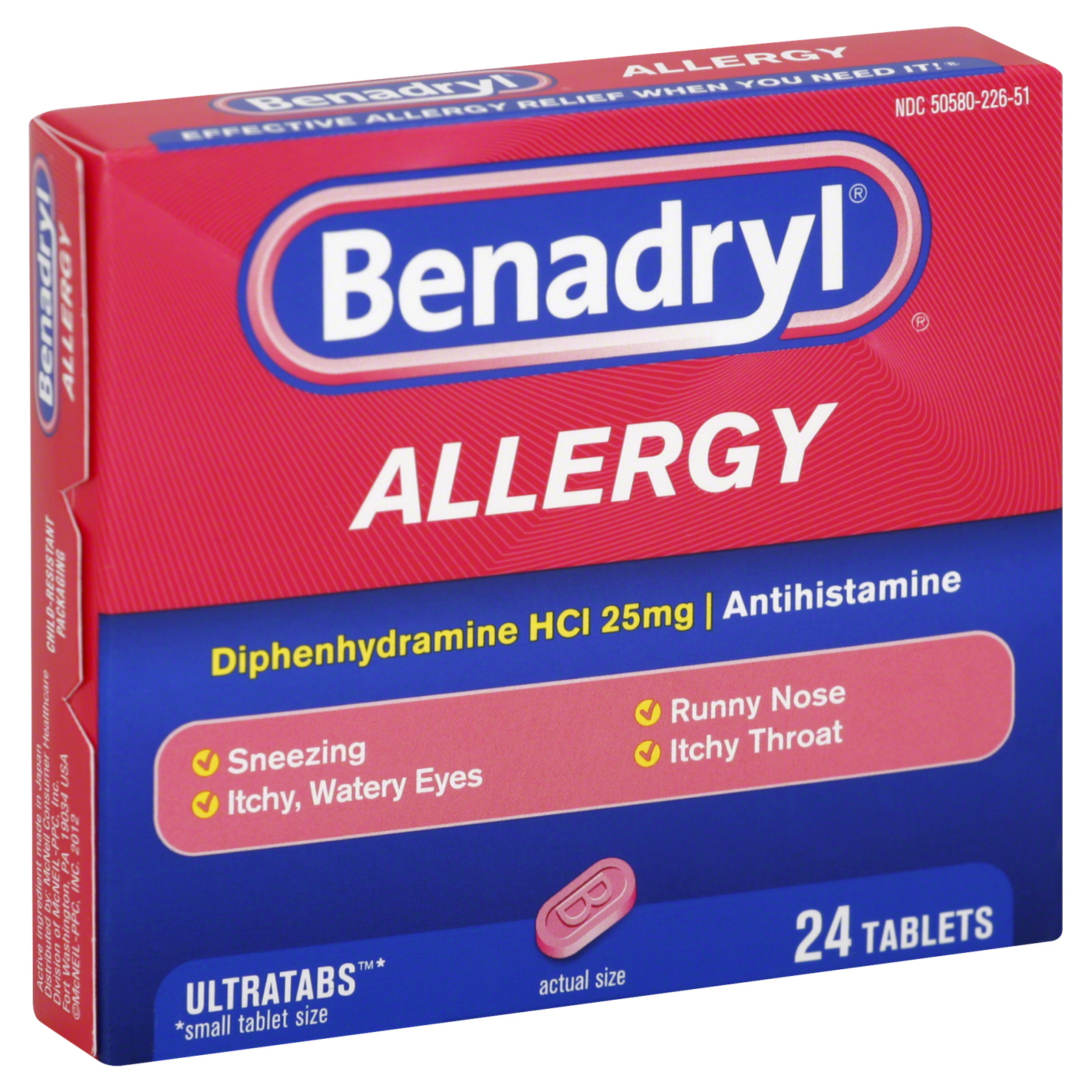 Allergy, 25 mg, Ultratab Tablets, 24 tablets