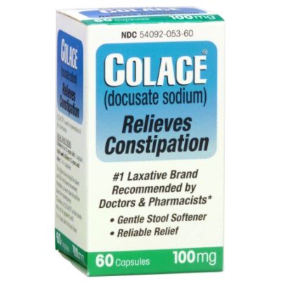 Colace Stool Softener, 100 mg, Capsules, 60 capsules