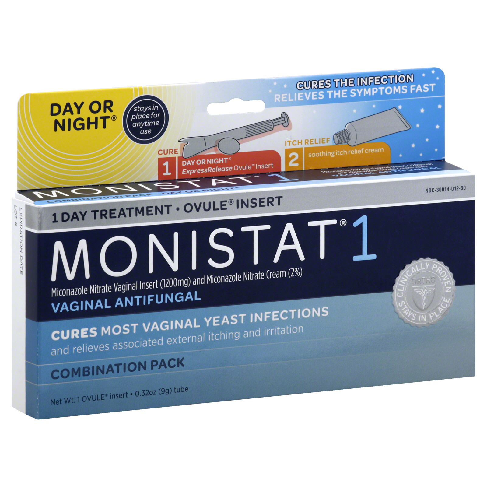 Monistat 1 Day or Night Vaginal Antifungal, Combination Pack, 1 pack