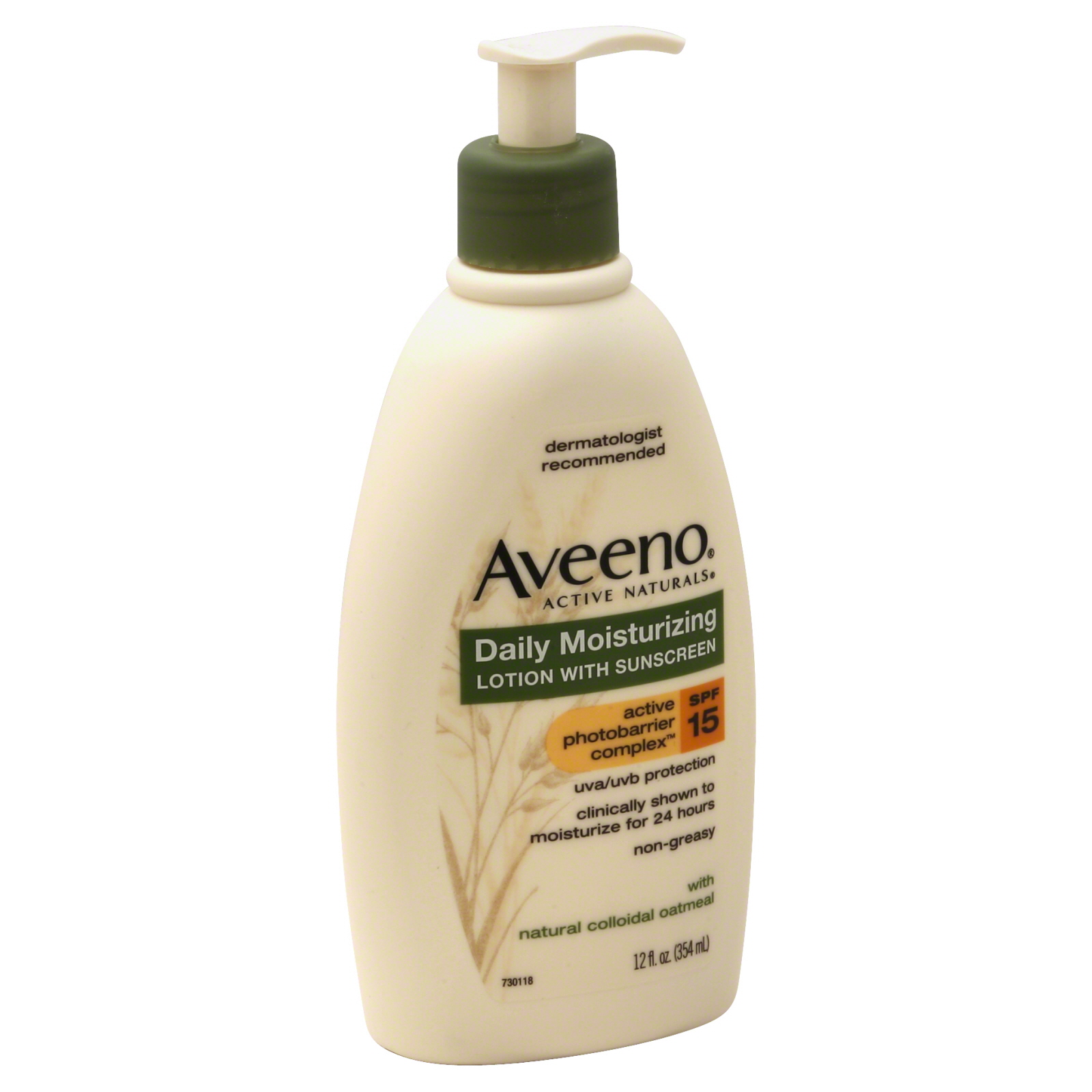 Aveeno Active Naturals Lotion, Daily Moisturizing, with Sunscreen, 12 fl oz (354 ml)