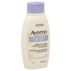 Aveeno Stress Relief Body Wash with Soothing Oat, Lavender, Chamomile & Ylang-Ylang Essential Oils, Dye- & Soap-Free Calming Bod