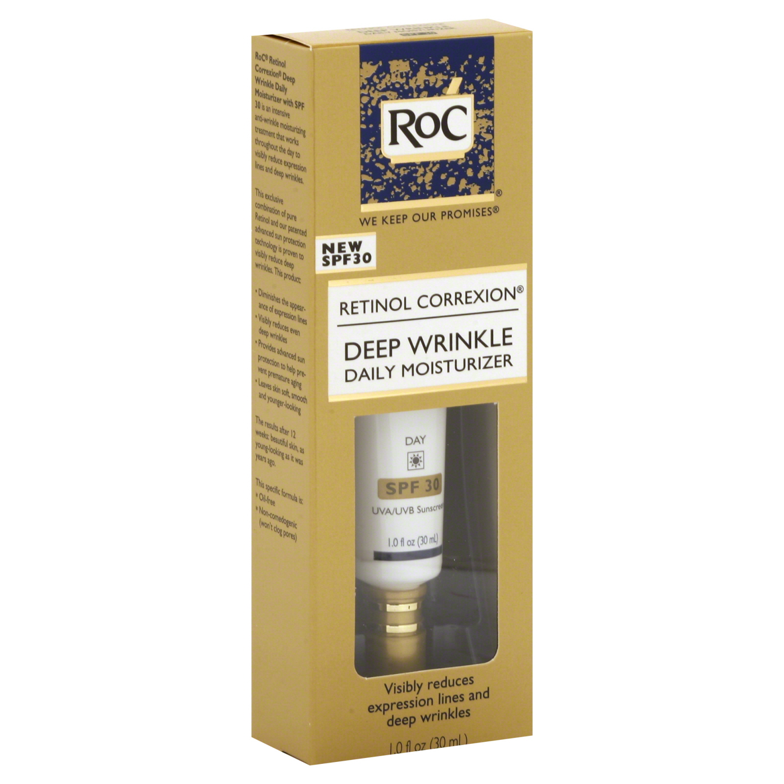 RoC Retinol Correxion Deep Wrinkle Daily Moisturizer, SPF 30, 1 fl oz (30 ml)