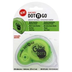 glue dots removable dot n' go dispenser with 200 (.375 inch) removable adhesive dots (03669e)