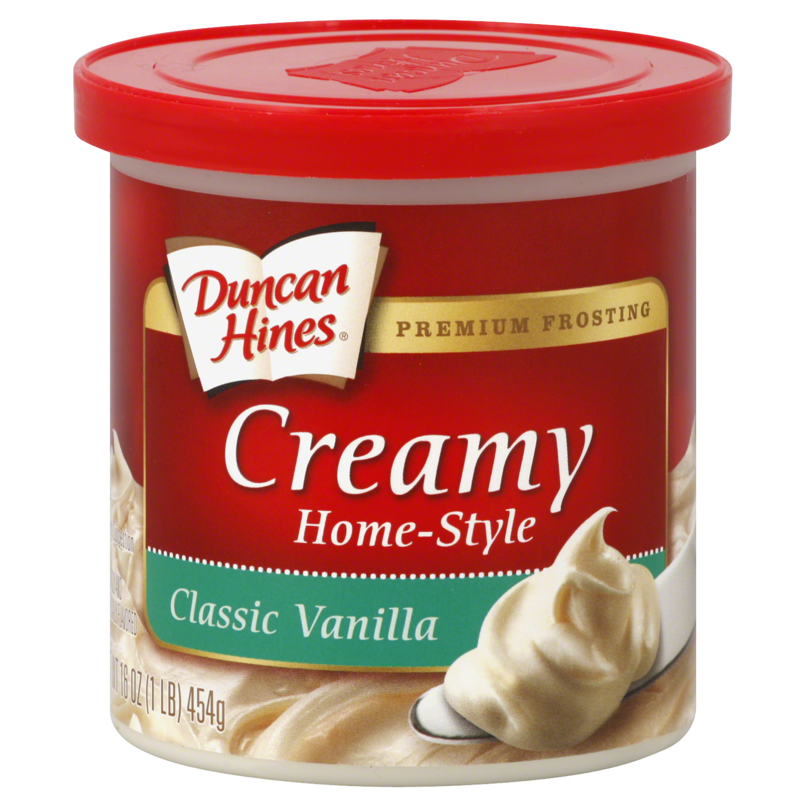 Duncan Hines Creamy Home-Style Frosting, Premium, Classic Vanilla, 16 oz (1 lb) 454 g