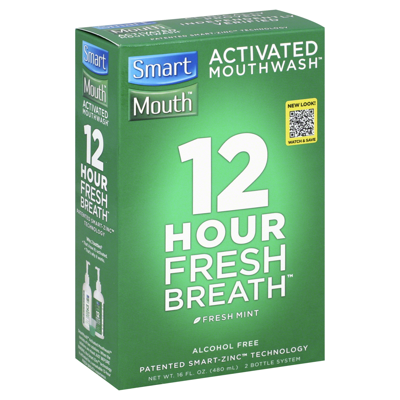 Activated Mouthwash 12 Hour Fresh Breath, Fresh Mint, 16 fl oz (480 ml)