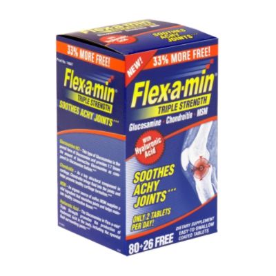 Flex-a-min Glucosamine Chondroitin Triple Strength Coated Tablets 80 Count