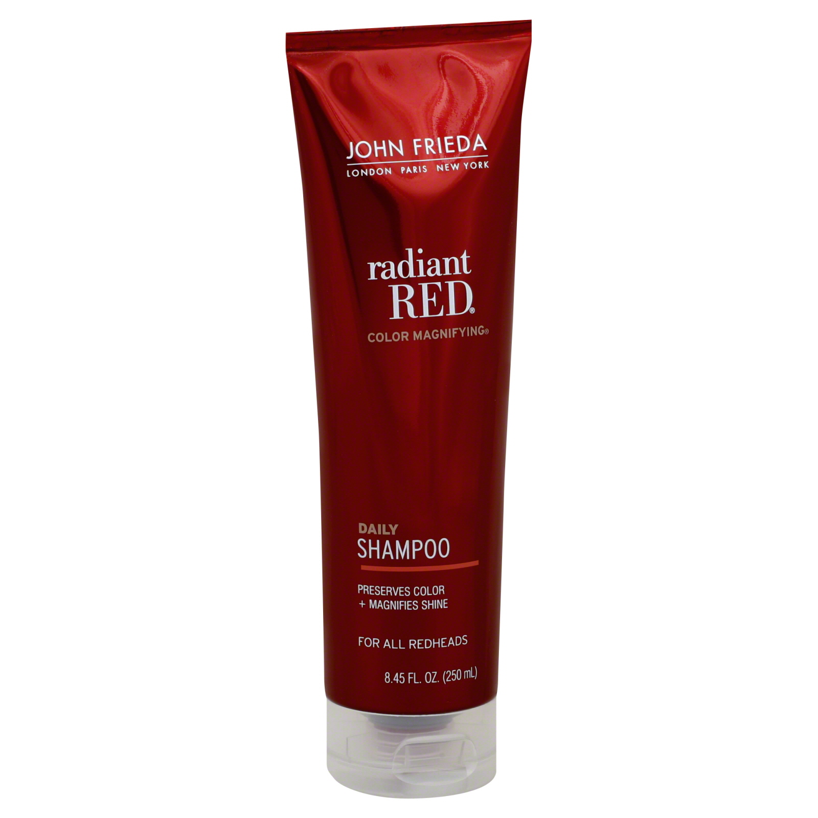John Frieda Radiant Red Color Captivating Daily Shampoo with Light Enhancers, 8.45 fl oz (250 ml)
