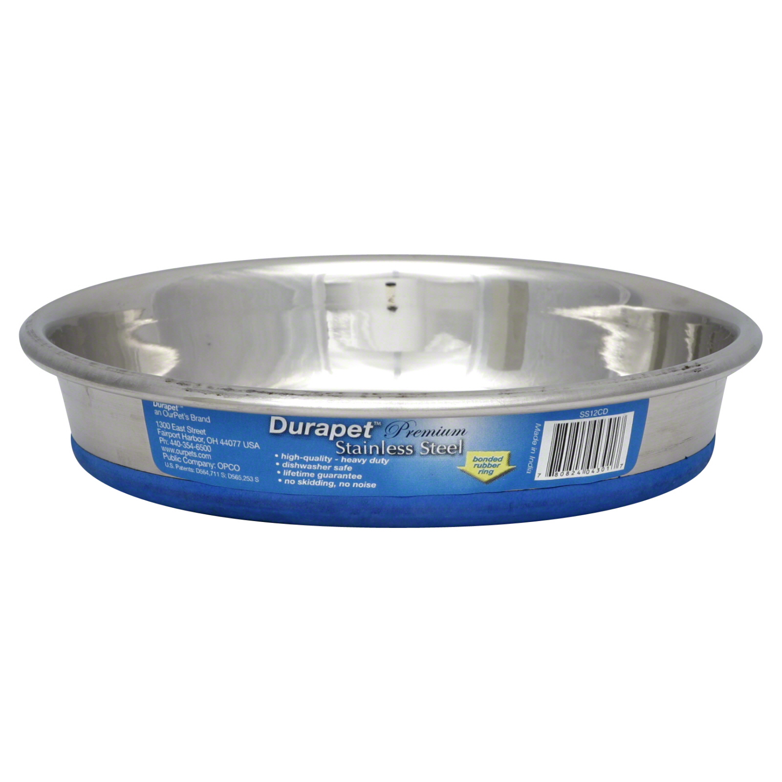 OurPet's Durapet Bowl, Stainless Steel 1 - 12 oz (0.35 lt) bowl