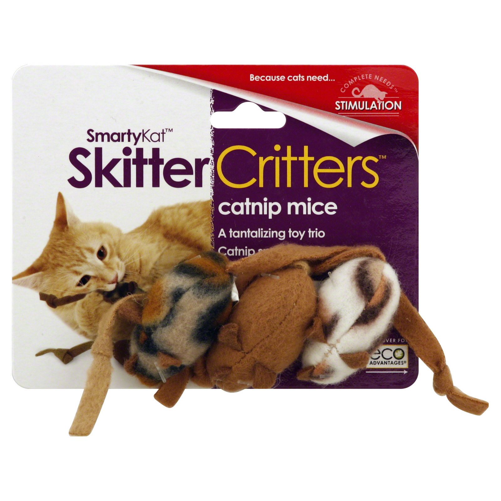 SmartyKat Skitter Critters Catnip Mice, 1 toy