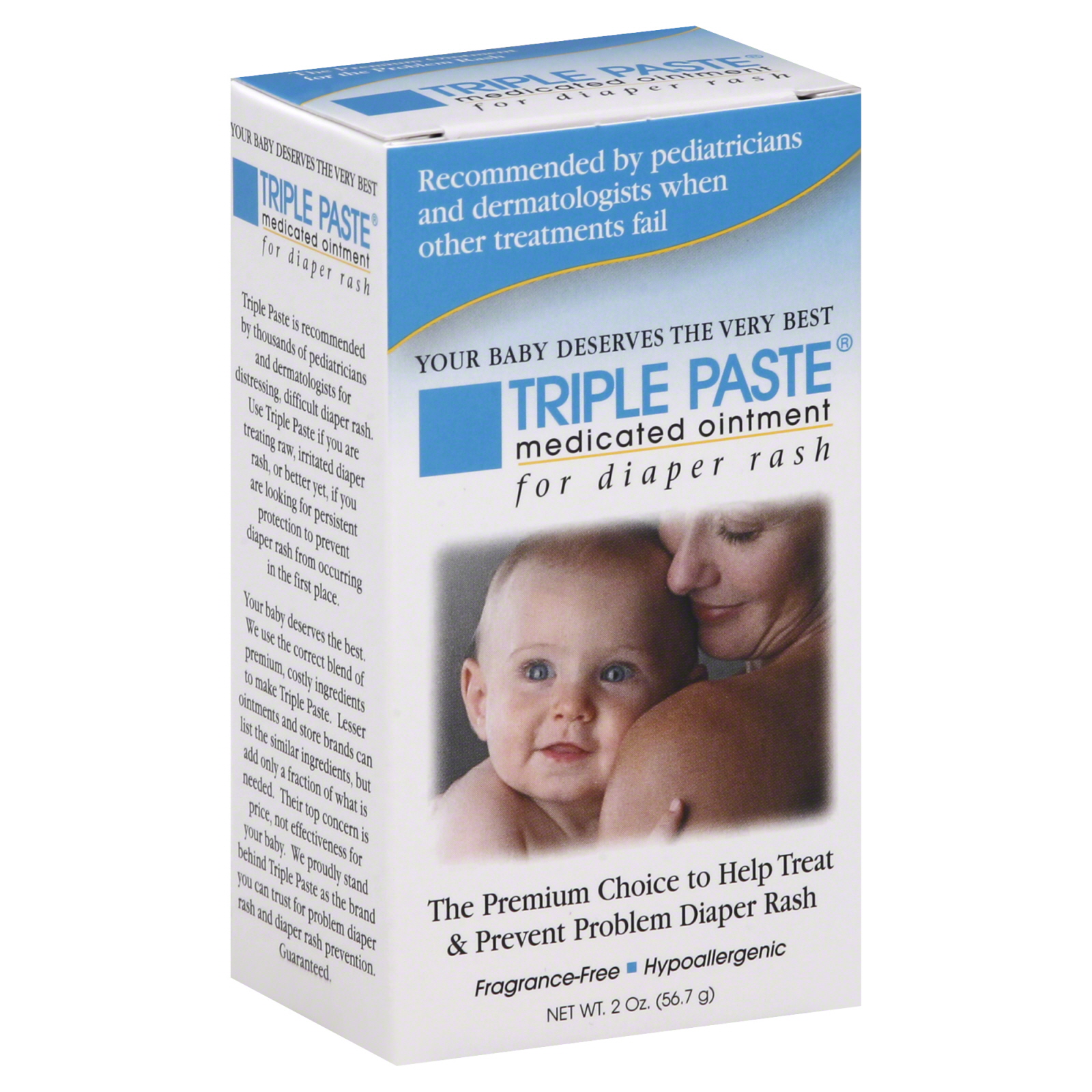 Triple Paste Ointment, Medicated, for Diaper Rash, 2 oz (56.7 g)