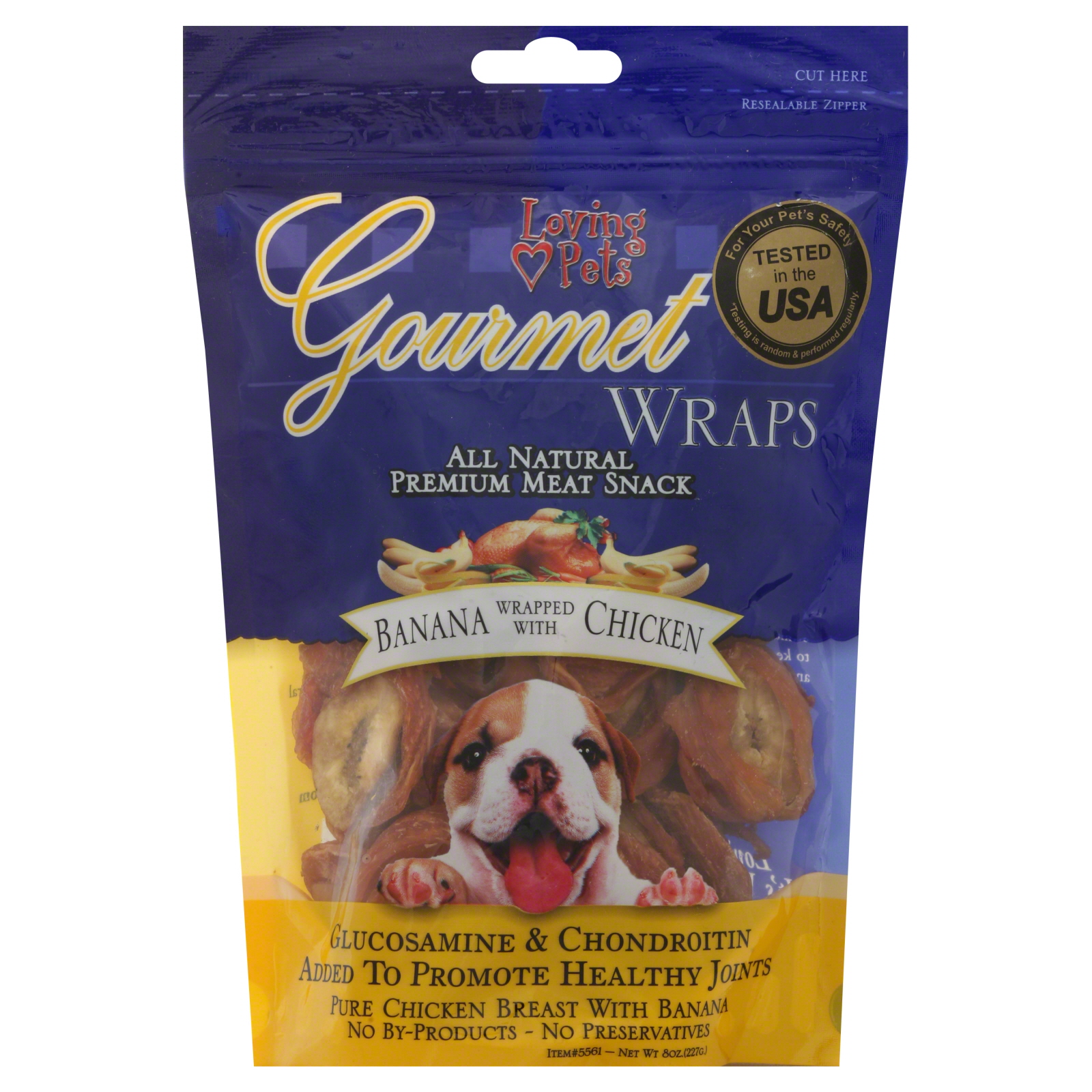 Loving Pets Gourmet All Natural Premium Meat Snack, Wraps, Banana Wrapped with Chicken, 8 oz (227 g)