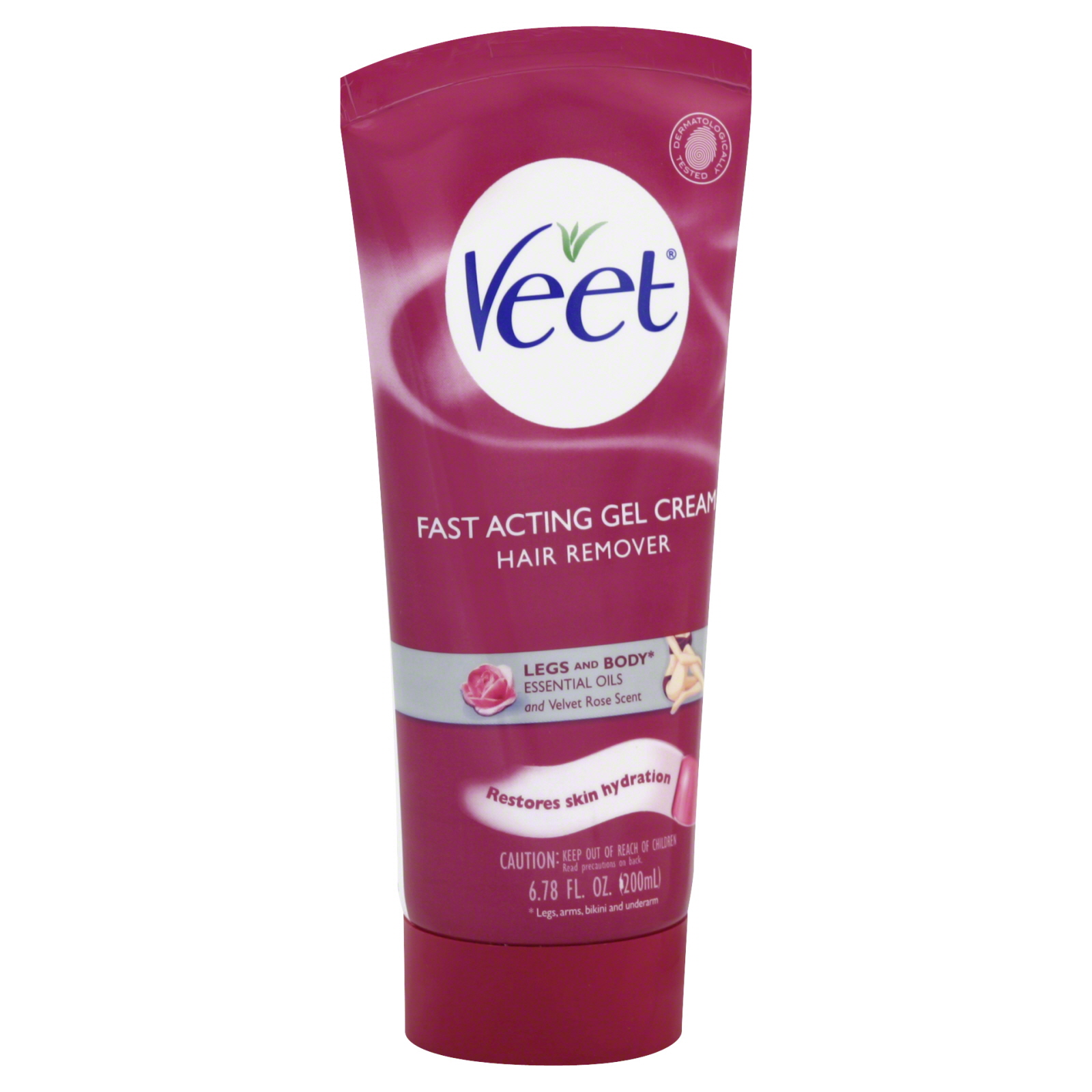 Veet Gel Cream Hair Remover With Essential Oils And Velvet Rose Scent, 6.78 oz.