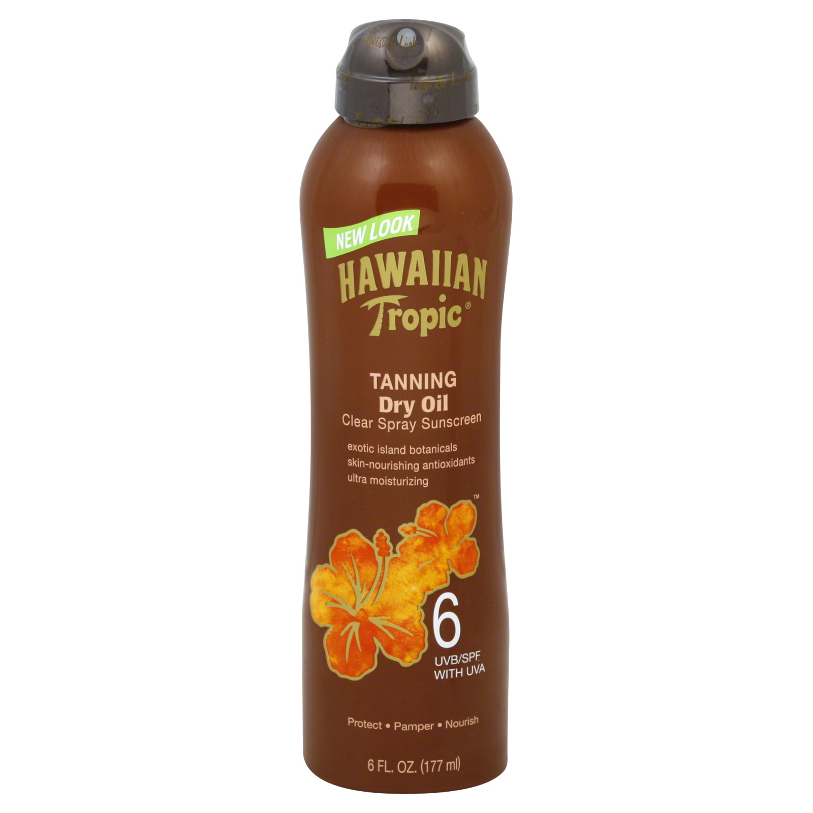 Hawaiian Tropic Sunscreen, Clear Spray, Dry Oil, 6 UVB/SPF with UVA, 6