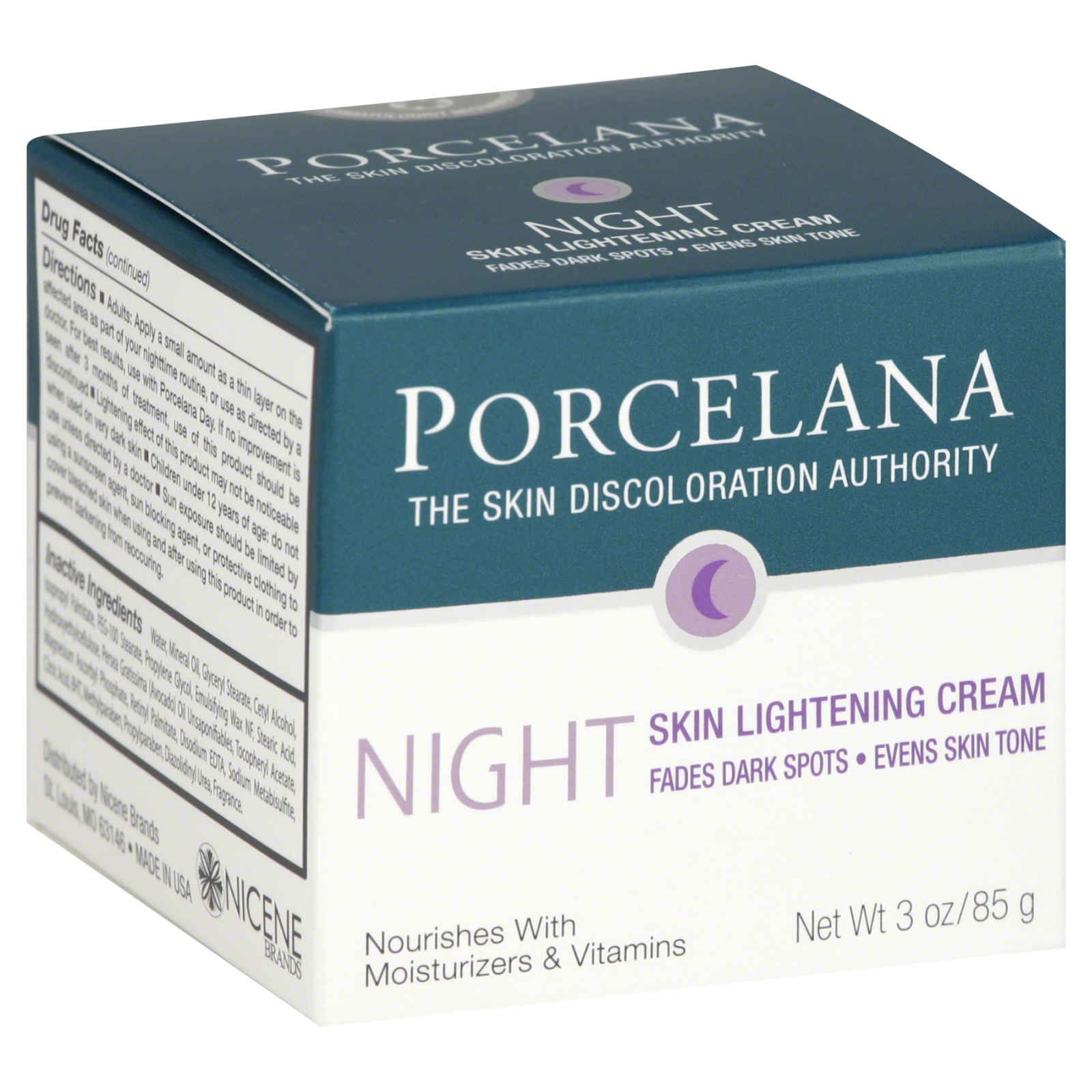 Porcelana Skin Lightening Cream, Night Treatment, Fades Dark Spots, 3 oz (85 g)