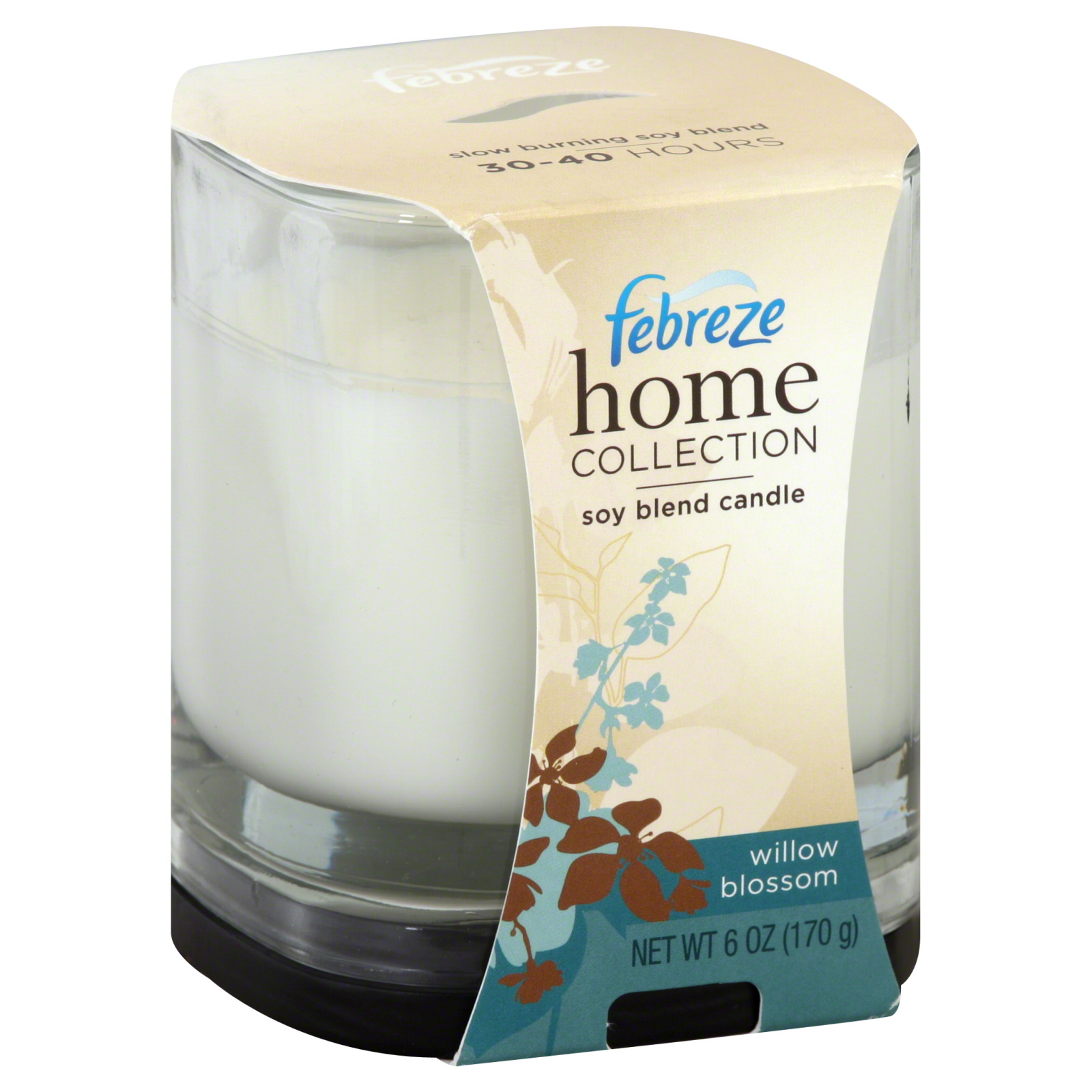 Febreze Home Collection Soy Candle, Willow Blossom, 1 candle [6 oz (170 g)]