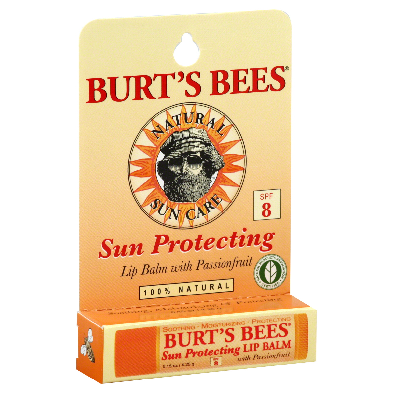 Burt's Bees Natural Sun Care Lip Balm, with Passionfruit, 0.15 oz (4.25 g)