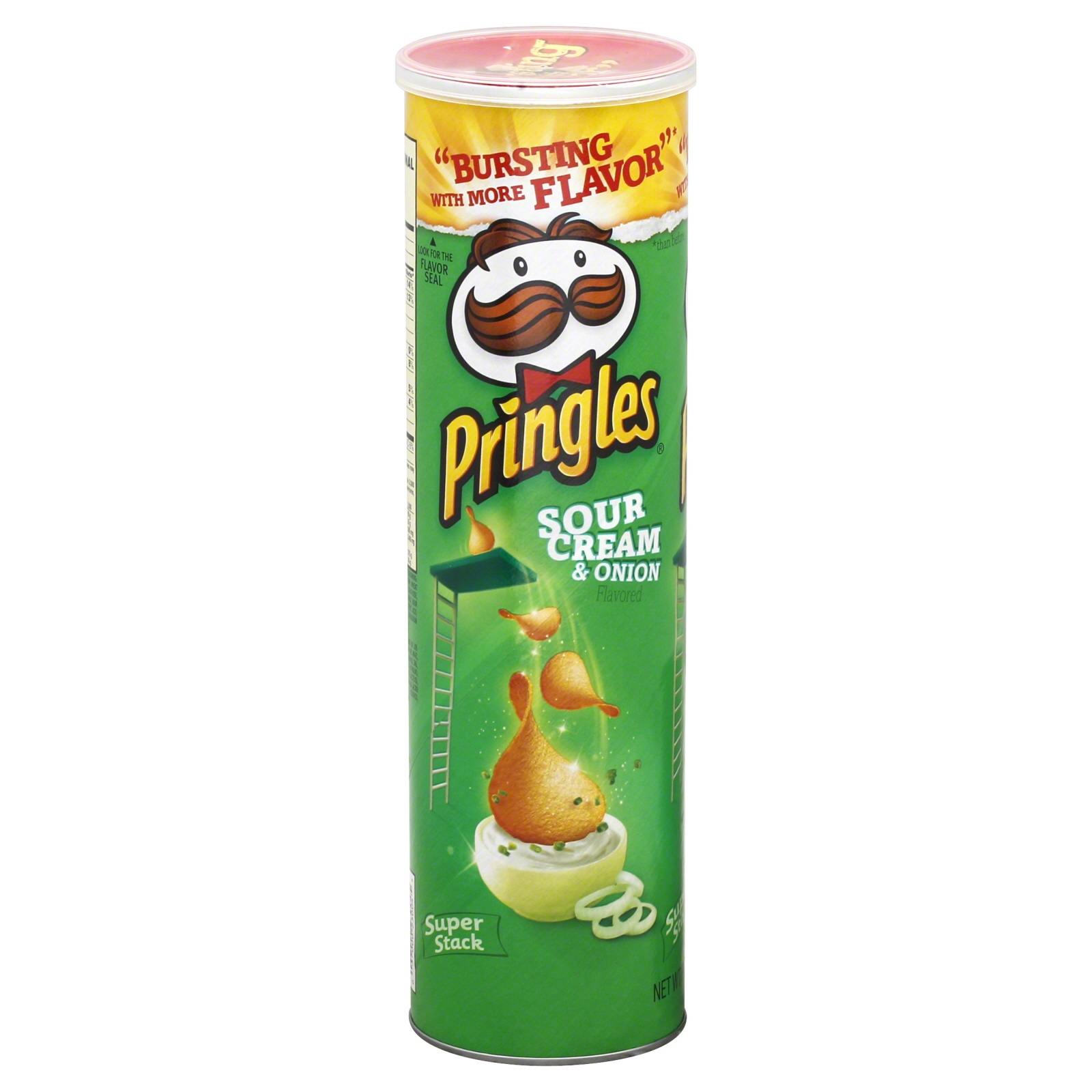Pringles Potato Crisps, Sour Cream & Onion Flavored, Super Stack, 6.38 oz (181 g)