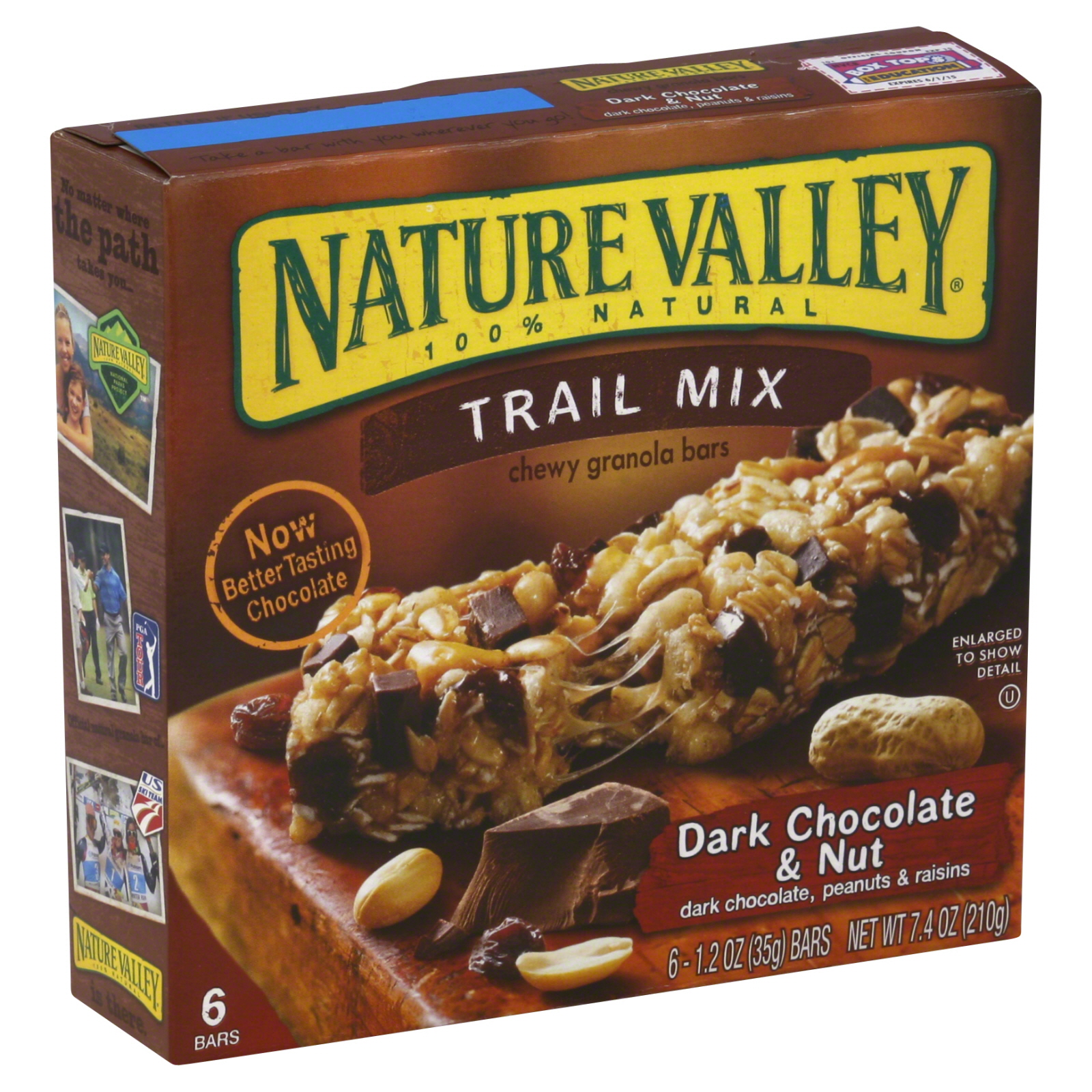 Nature Valley Trail Mix Bars, Chewy, Dark Chocolate & Nut, 6 - 1.2 oz (35 g) bars [7.4 oz (210 g)]