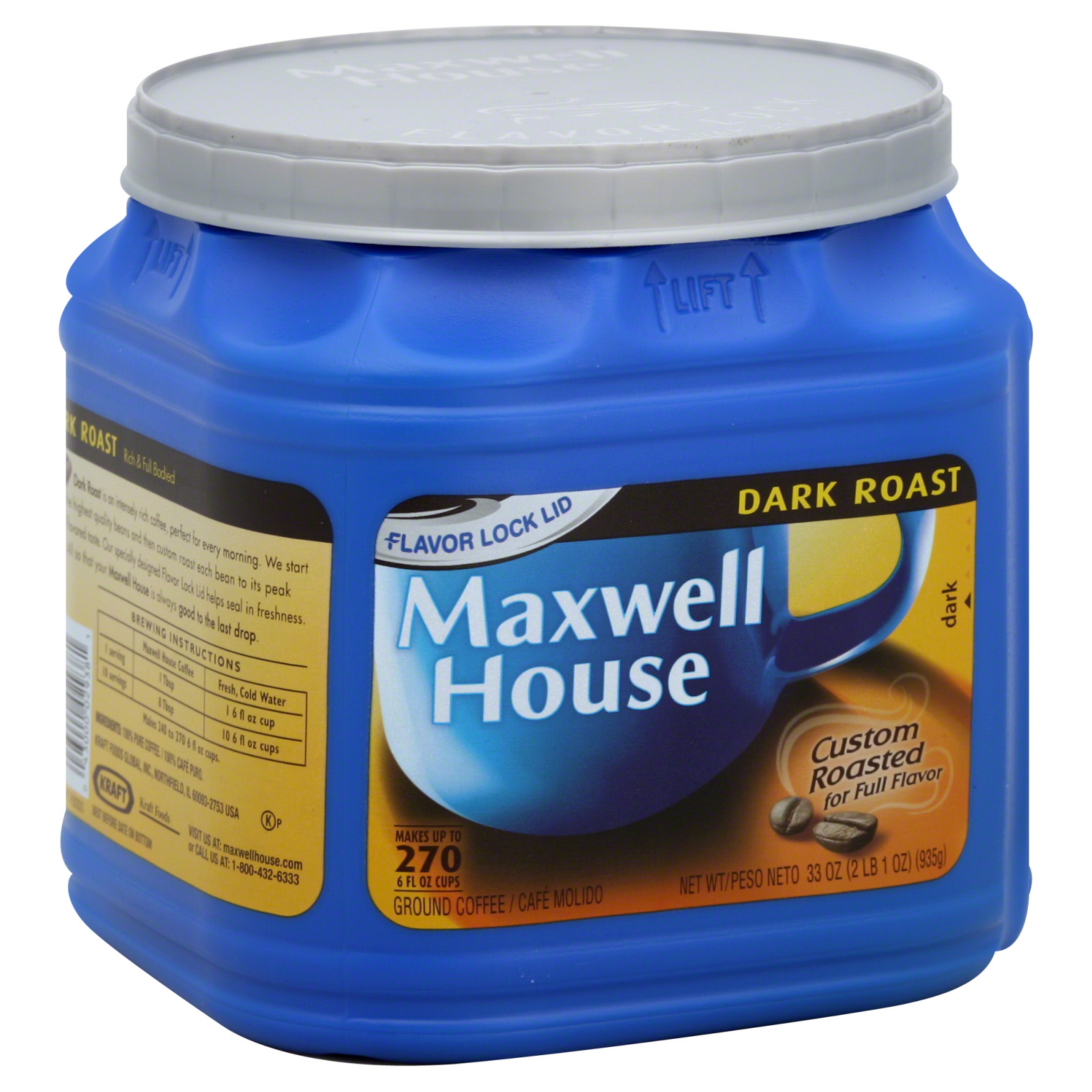 Maxwell House Ground Coffee, Dark Roast, 33 oz