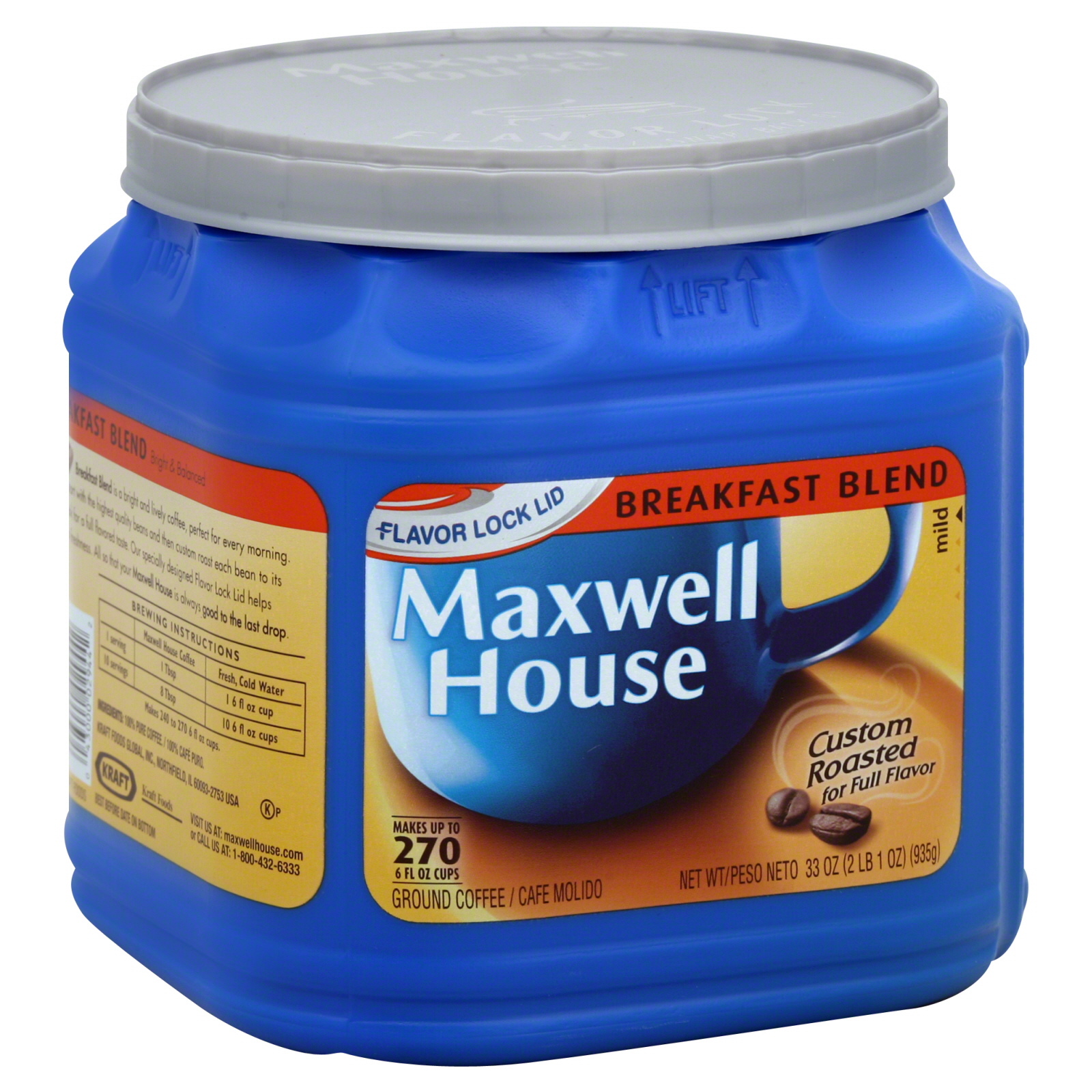 Maxwell House Ground Coffee, Breakfast Blend, 33 oz