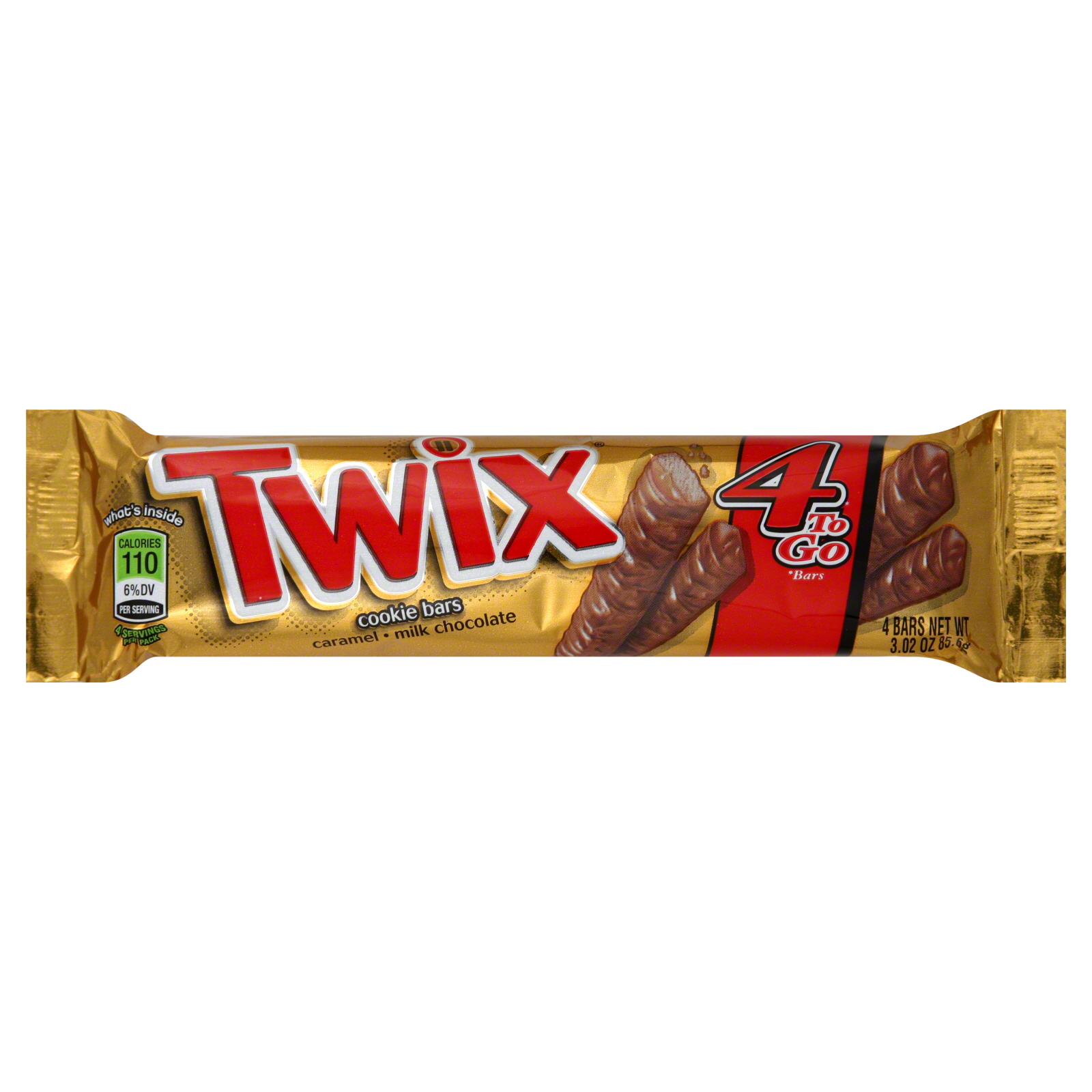 Twix Cookie Bars, Caramel Milk Chocolate, 4 bars [3.02 oz (85.6 g)]