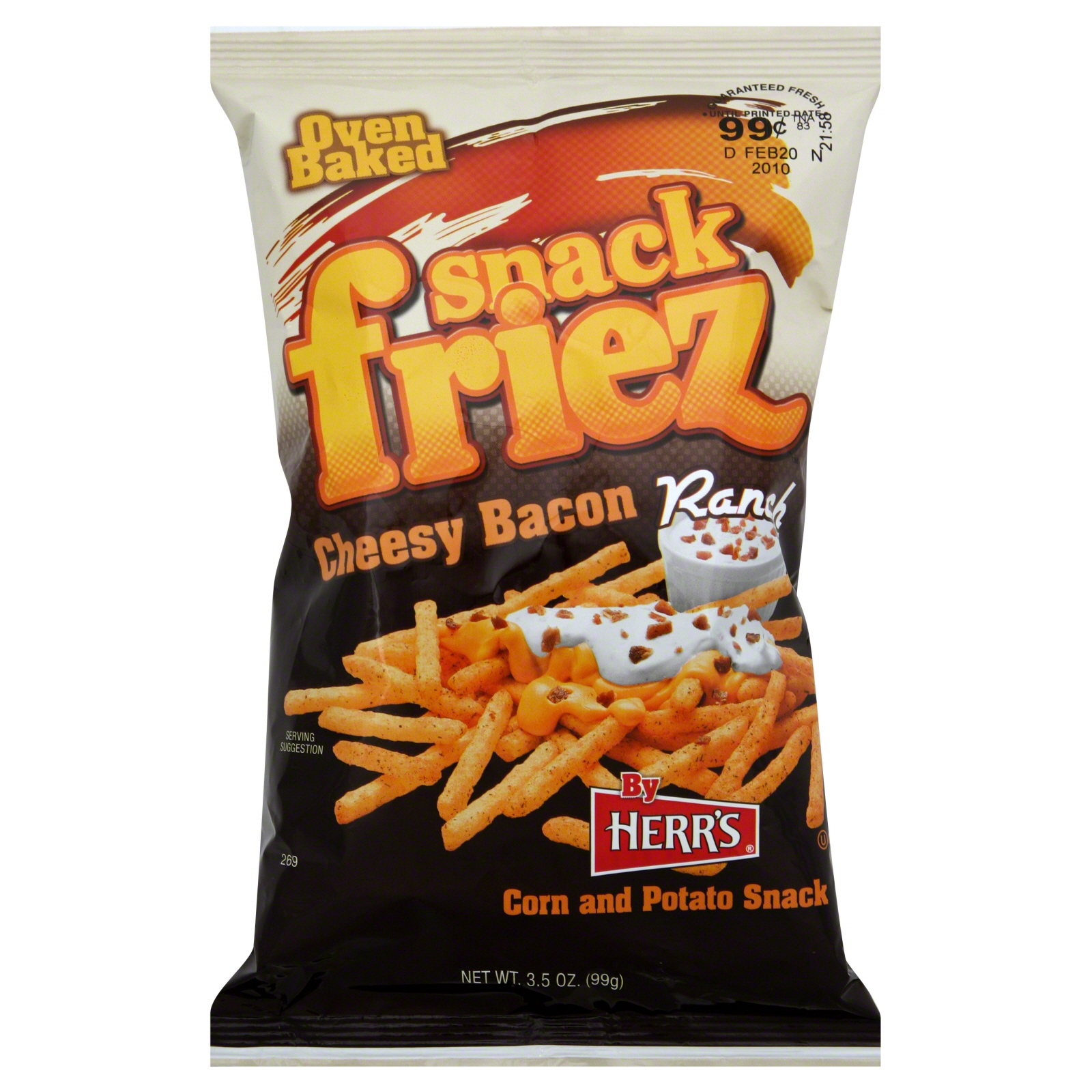 Herr's Snack Friez, Cheesy Bacon Ranch 3.5 oz (99 g)