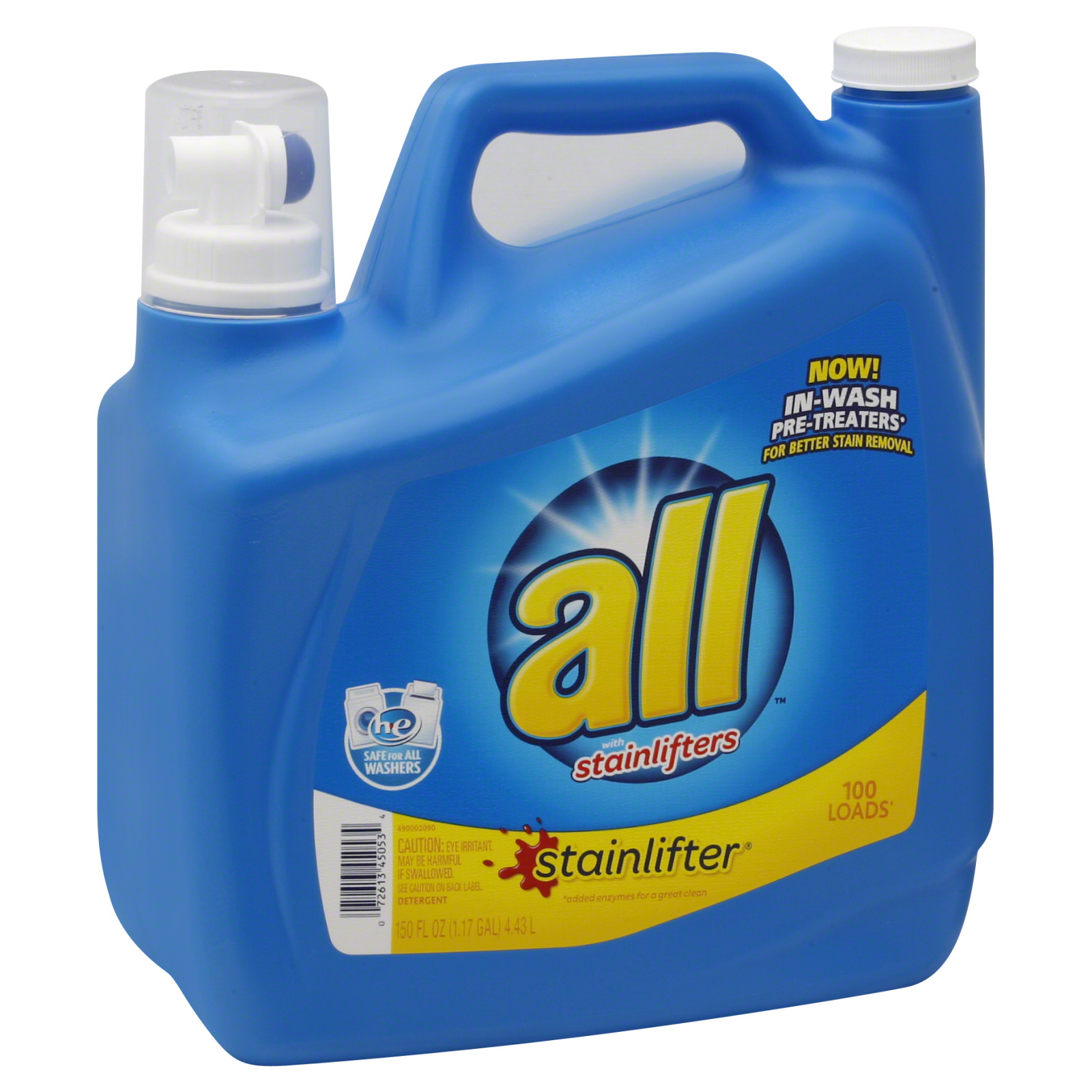 All Laundry Detergent, 2X Ultra Concentrated, Stainlifter, 150 fl oz (1.17 gl) 4.43 lt