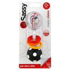 Sassy Spin Shine Rattle Developmental Toy (Colors May Vary)