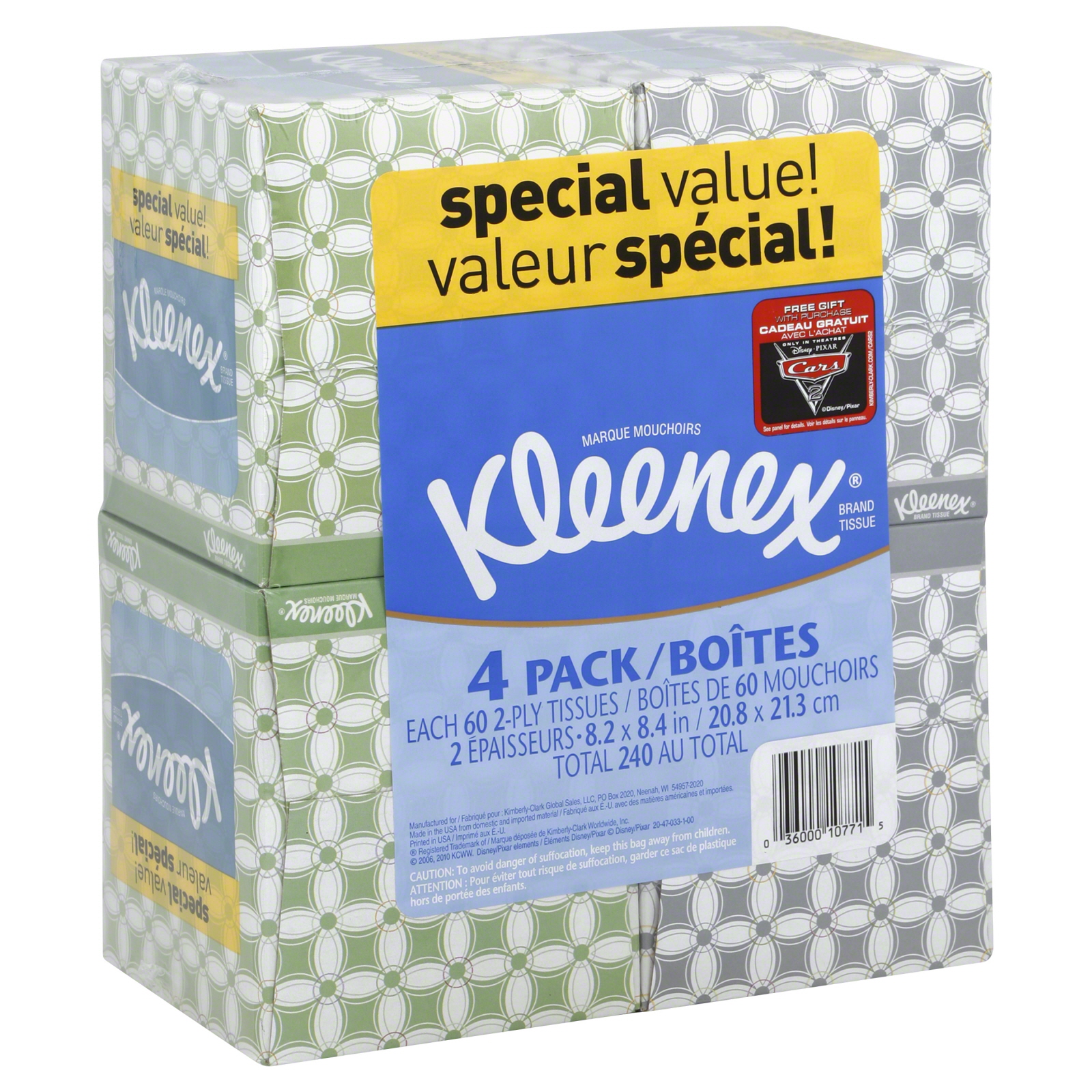 Kleenex Tissues, 2-Ply 4 pack