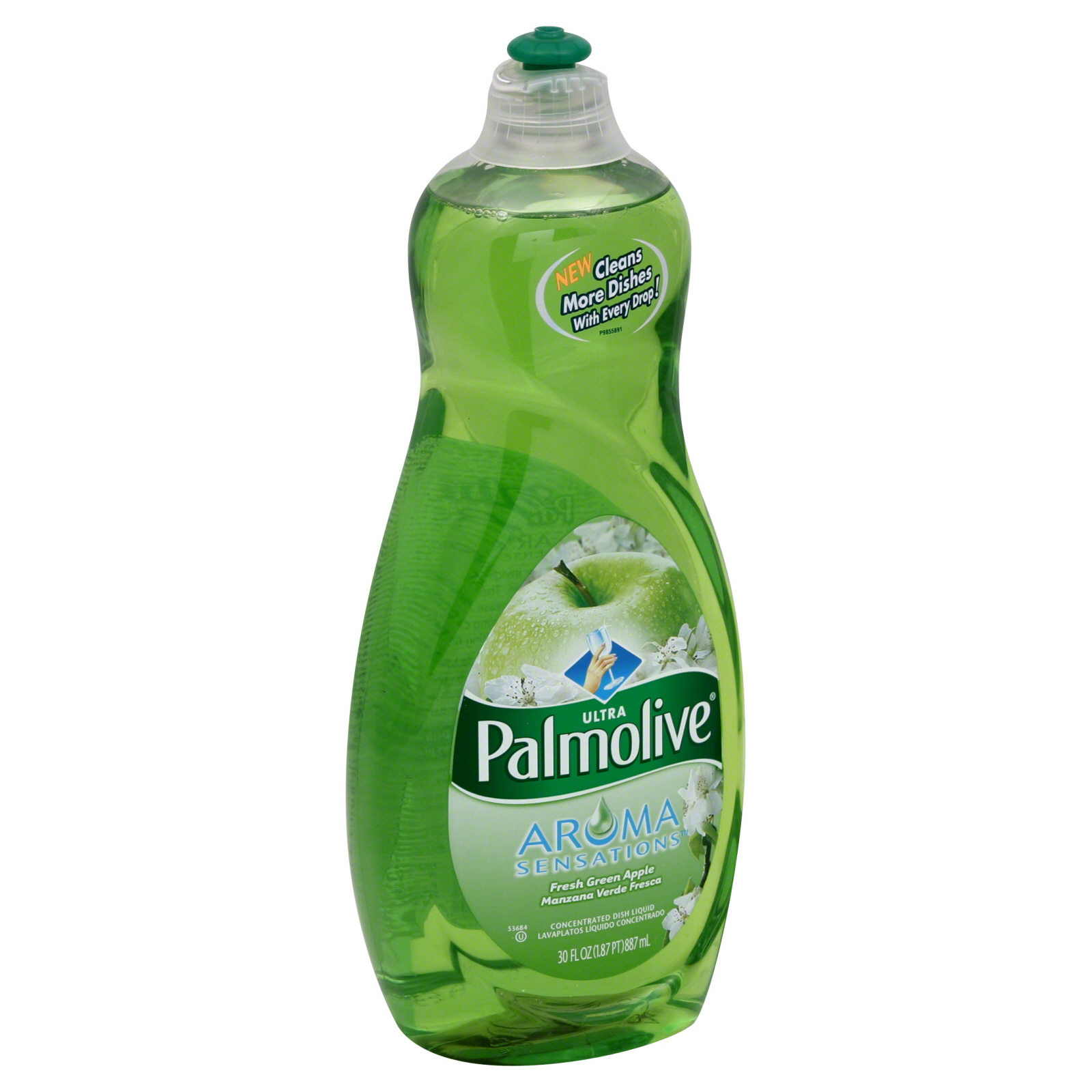 Palmolive Aroma Sensations Dish Liquid, Concentrated, Ultra, Fresh Green Apple, 30 fl oz (1.87 pt) 887 ml