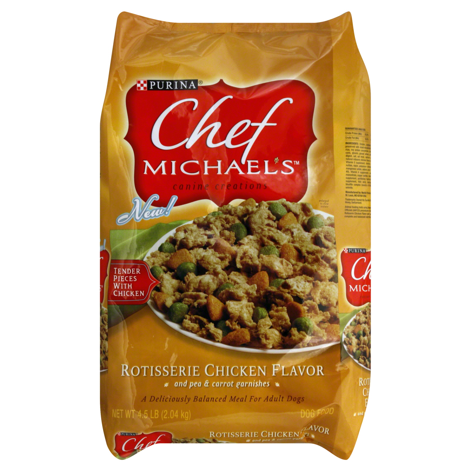 Purina Chef Michael's Canine Creations Dog Food, Rotisserie Chicken Flavor, 4.5 lb (2.04 kg)