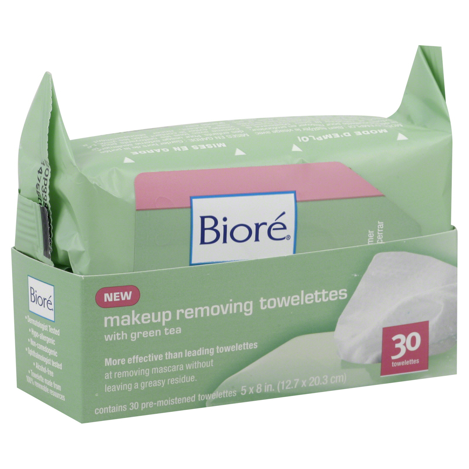 Biore Makeup Removing Towelettes, with Green Tea 30 towelettes