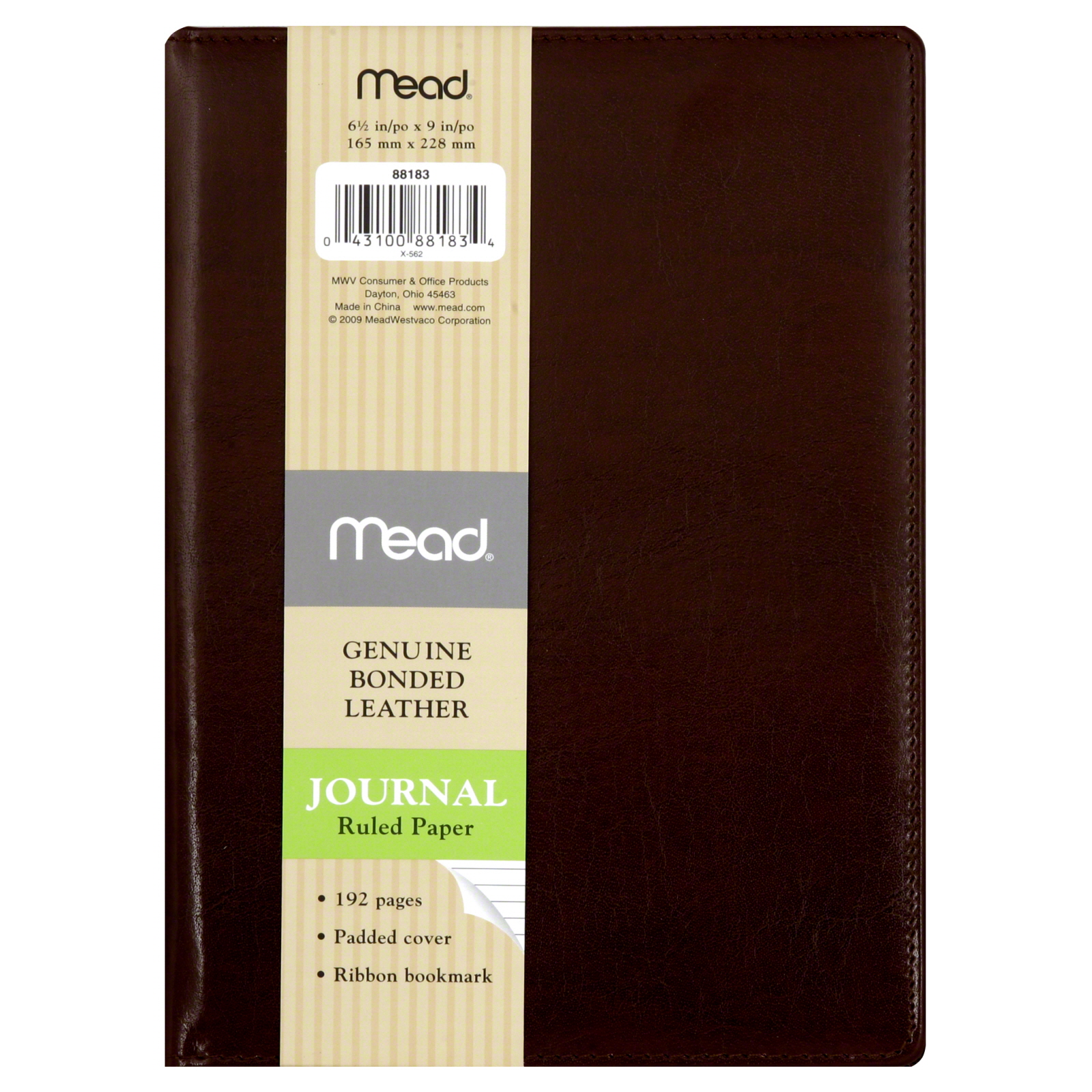 Mead Journal, Ruled Paper, Genuine Bonded Leather 1 journal