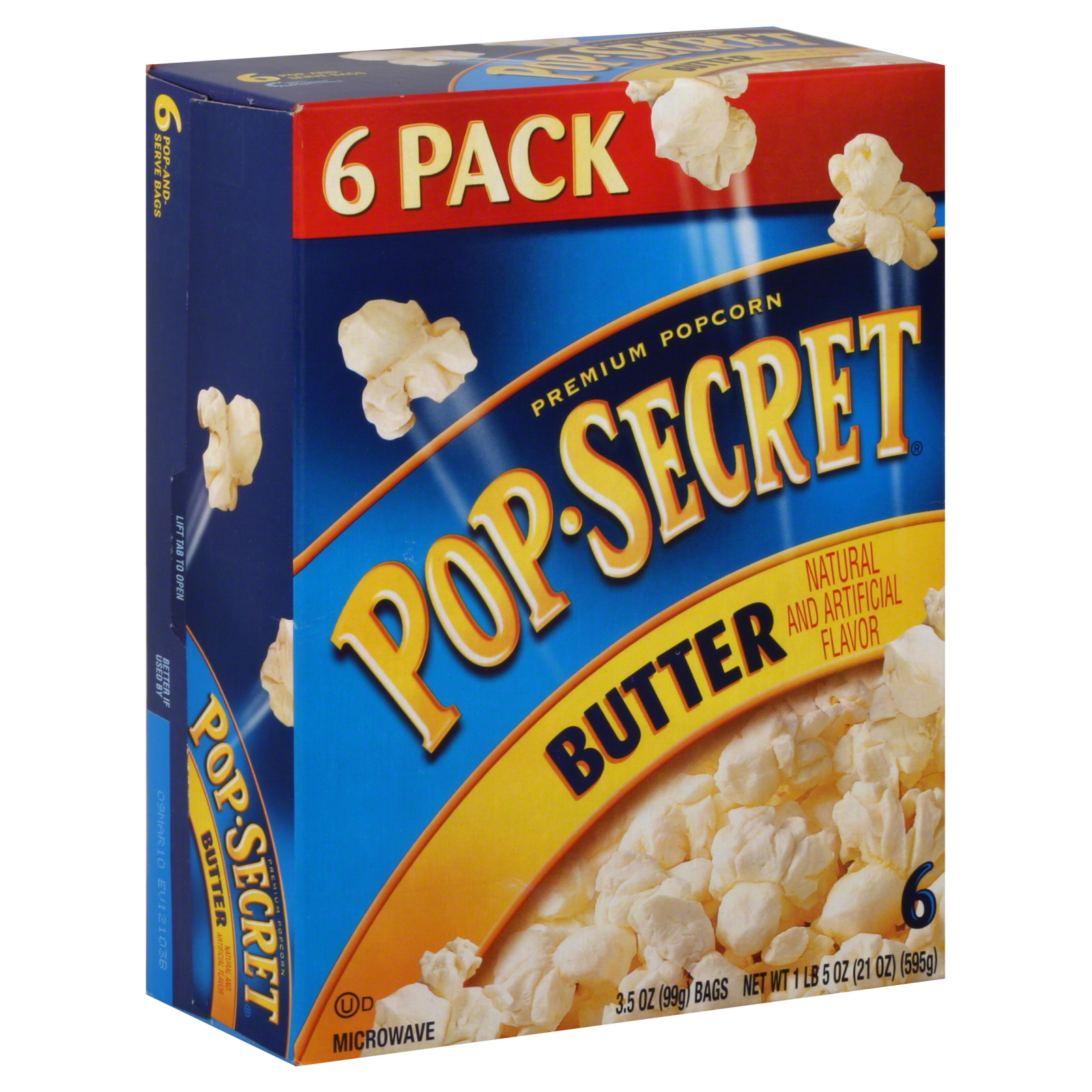 Pop Secret PopSecret Popcorn Premium Butter 6  35 oz 99 g bags 1 lb 5 oz 21 oz 595 g