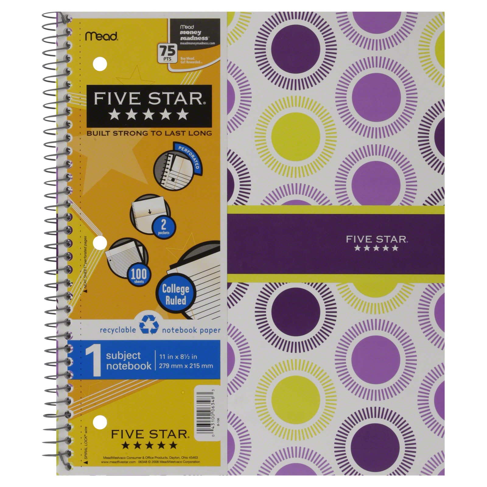 Five Star 79483111  Notebook, 1 Subject, 1 notebook